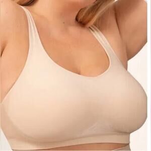 TRUEKIND Daily Comfort Wirefree Shaper Bra BEIGE Support Stretch NWT 2XL